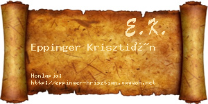 Eppinger Krisztián névjegykártya
